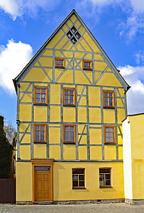 Merseburg, Sassonia-anhalt, Germania, centro storico, luoghi d'interesse, Fachwerkhaus, capriata