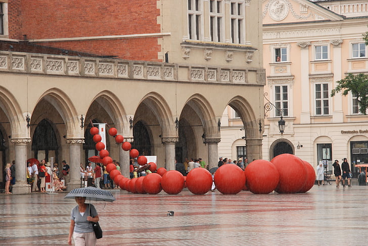halsband, beading, röd, Marketplace, Kraków, Polen