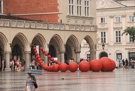 collar, rebordear, rojo, mercado, Kraków, Polonia