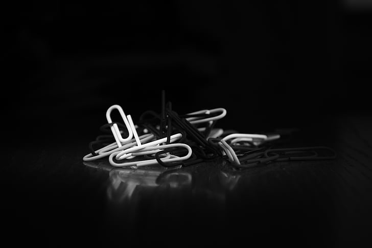 clips, darkness, black and white