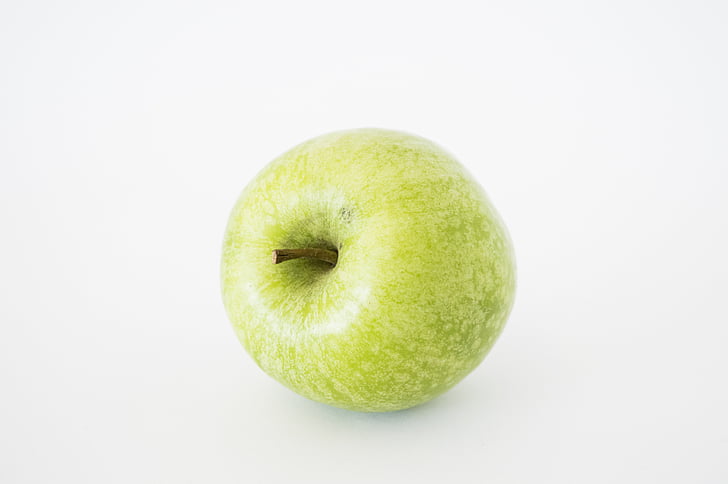 Apple, isoleret, grøn, hvid, frugt, mad, sund