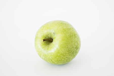 Apple, isolerade, grön, vit, frukt, mat, friska