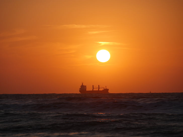 solnedgång, Boot, Ocean