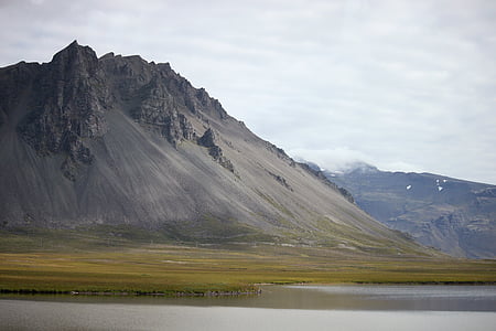 Islandia, montaña, Lago, reflexión, duchas de agua, gama de la montaña, Scenics