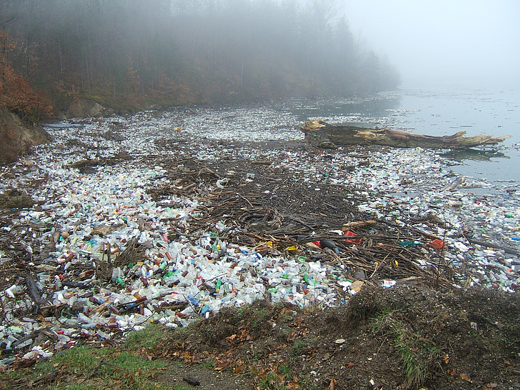 pollution, Drina, déchets de matières plastiques, pollution naturelle, garbage, péchés environnementaux, brouillard