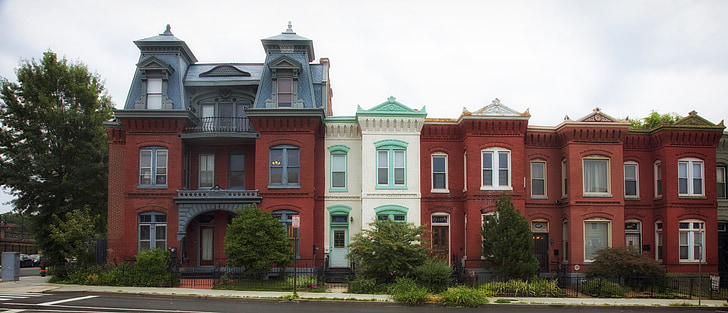 σειρά σπίτια, Ουάσινγκτον, Περιφέρεια της Κολούμπια, πόλη, πόλεις, αστική, αρχιτεκτονική, ιστορικό
