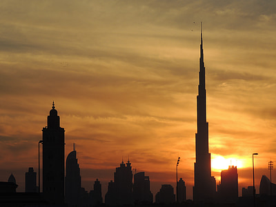 Burj khalifa, an der Spitze, Ausstrecken, Dubai, Urban, Wolkenkratzer, Gebäude
