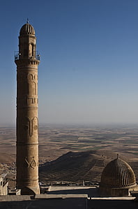 Veľká mešita, Mardin, cami, na, Mezopotámie, Valley, obyčajný
