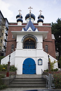 kostel, Seattle, Washington, Architektura, náboženství, křesťanství, kříž