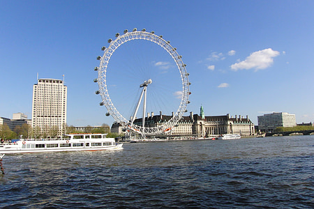 London eye, skyline, England, City, Kongerige, kapital, London