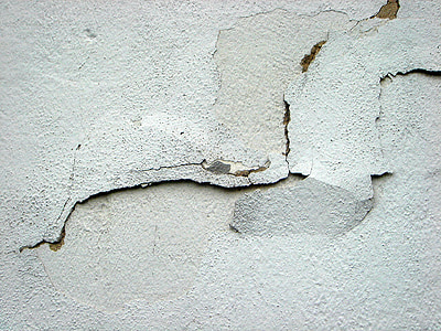 crack, plaster, house, wall, old