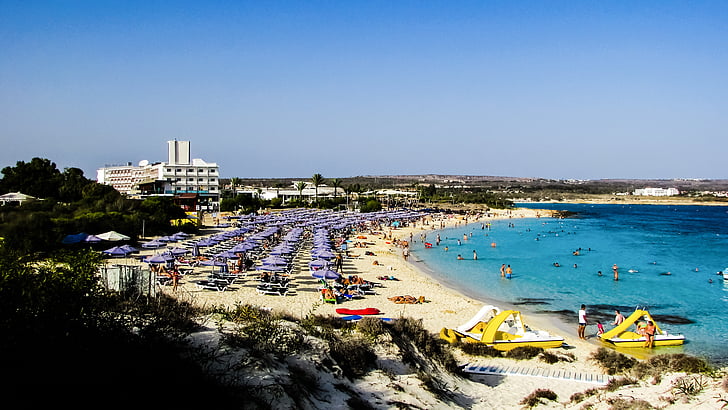 Кипър, Айя Напа, Плажът Makronissos, плаж, курорт, Туризъм, ваканция