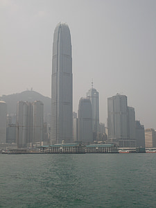 홍콩, 스카이 라인, 스모그, 도시