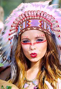 menneskelige, kvinde, Street parade, Portræt, indianerne, forår smykker, kulturer