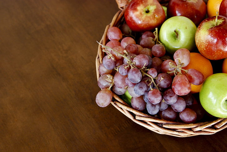 uva, Mace, cesta de frutas, frutas, comida, uva, frescura