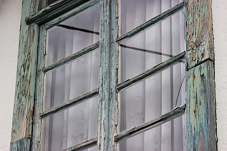 fenêtre de, vieux, verre, Page d’accueil, maison, bois, Vintage