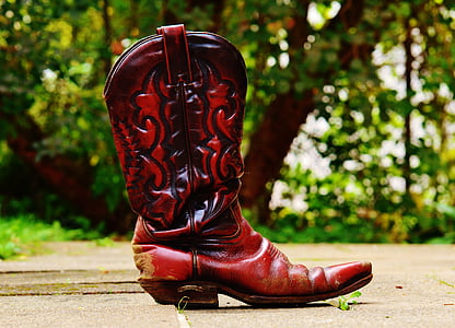 bottes de Cowboy, en cuir, 80 s, Retro, bottes, vieux, bottes en cuir