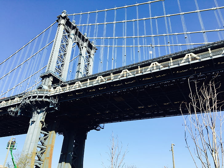 Most, Manhattan Bridge, zimowe, krajobraz