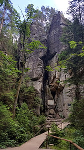 skaly, Adršpašsko, Príroda, Rock, Česká republika, Bohemia, borovica