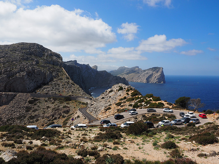 vuoristomaisema, Mallorca, Sea, varattu, Cliff, Cap formentor, Pass road
