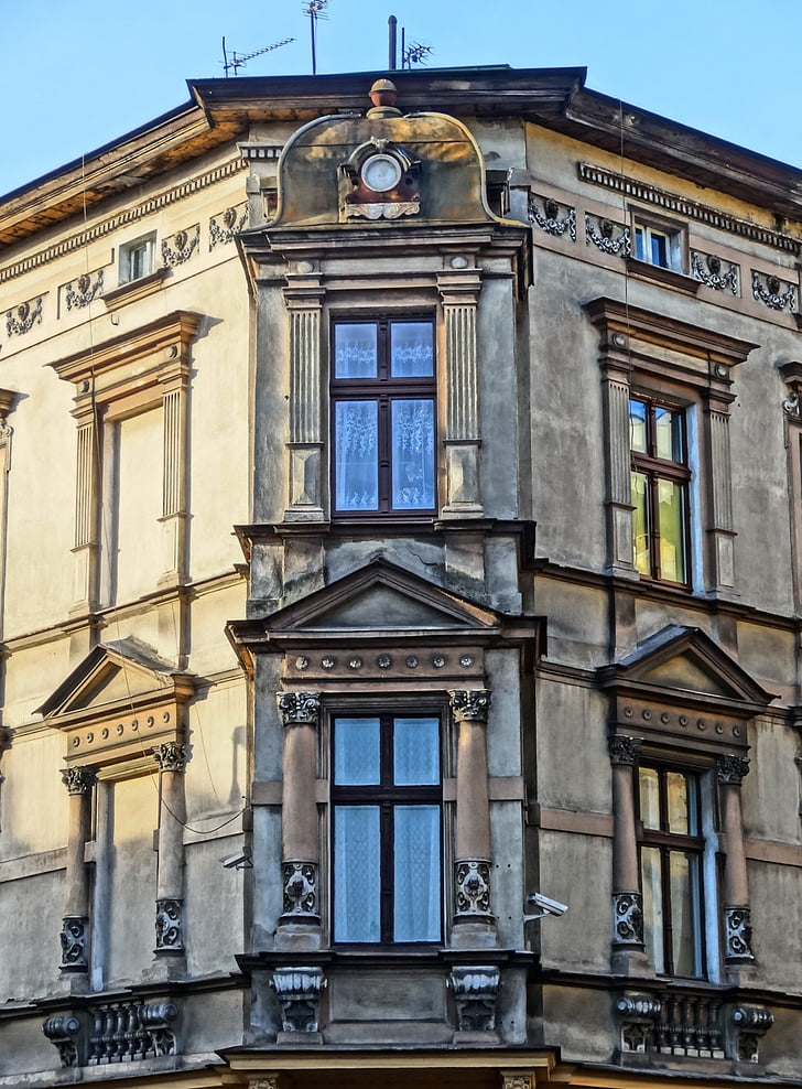 sienkiewicza, bydgoszcz, windows, architecture, exterior, building, facade