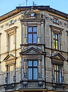 sienkiewicza, bydgoszcz, windows, architecture, exterior, building, facade