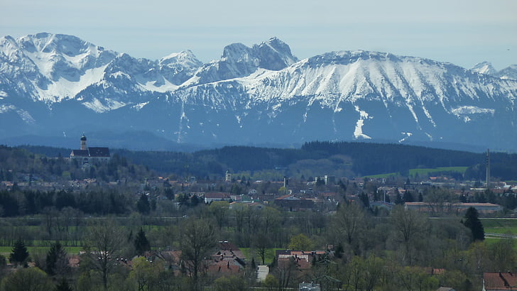 Allgäu, Breitenberg, aggenstein, mercado de karlovac, Panorama, modo de exibição, montanha