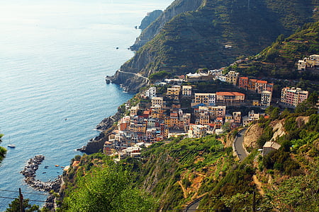 manarola, view of manarola, italy, village, cinque terre, italian, landscape