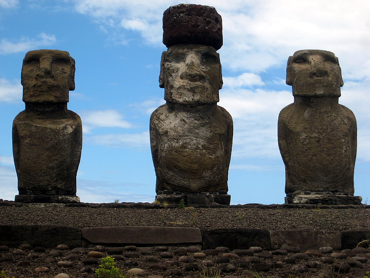 easter island, ahu tongariki, stone figures