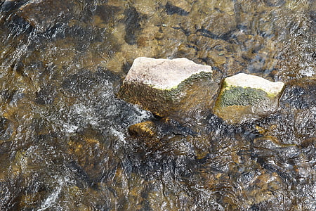de kreek, water, natuur, steen, Moss, Golf, streams