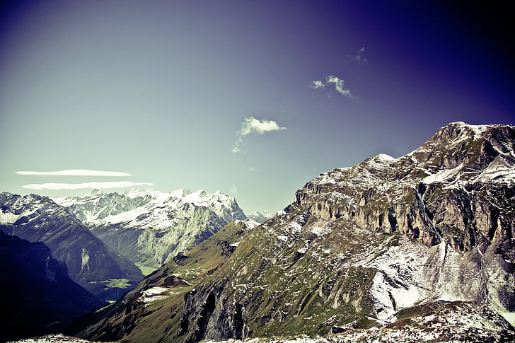 Mountain, hory, Alpine, Pešia turistika, sneh mountain, Zobrazenie, vízia