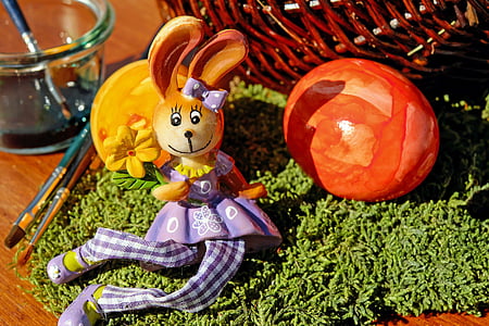 chú thỏ Phục sinh, Lễ phục sinh, Hare, con số, ngồi, rêu, trứng Phục sinh
