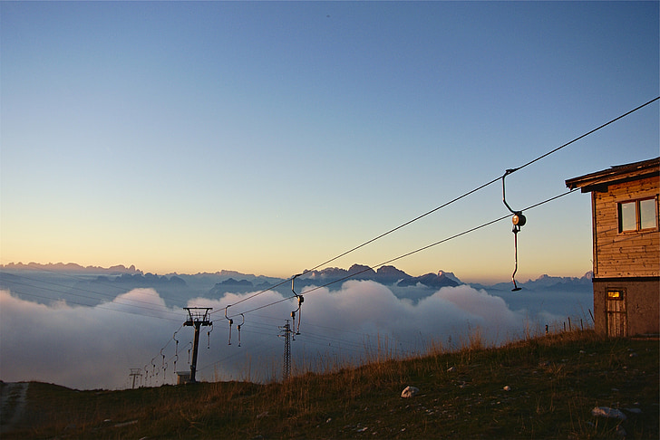 ski-lift, summer, lift, mountain, landscape, nature, sky