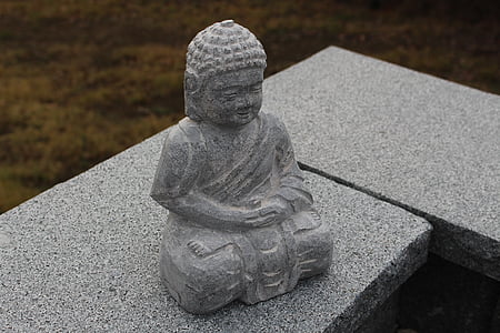 steinbuddha, mur de pedra, part superior
