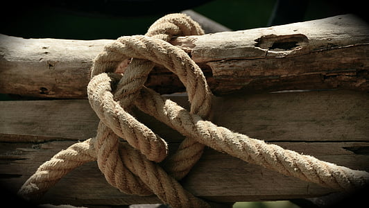 ロープ, ナチュラル ロープ, 結び目, 編み物, 露, バインド, 粗