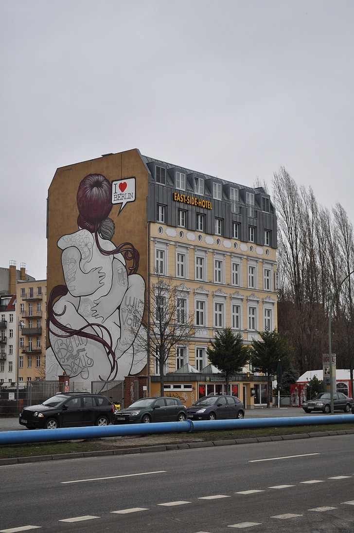 Graffiti, Berlin, urbain, Allemagne, Dom, symbole, l’Europe