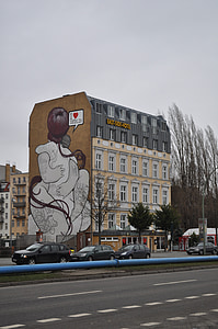 Graffiti, Berliin, Urban, Saksamaa, Dom, sümbol, Euroopa