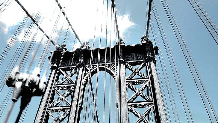 Manhattan Bridge, Nowy Jork, atrakcje turystyczne, punkt orientacyjny, atrakcją, new york city