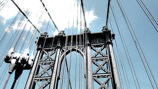 Манхэттенский мост, Нью-Йорк, интересные места, Ориентир, привлечение, Нью-Йорк