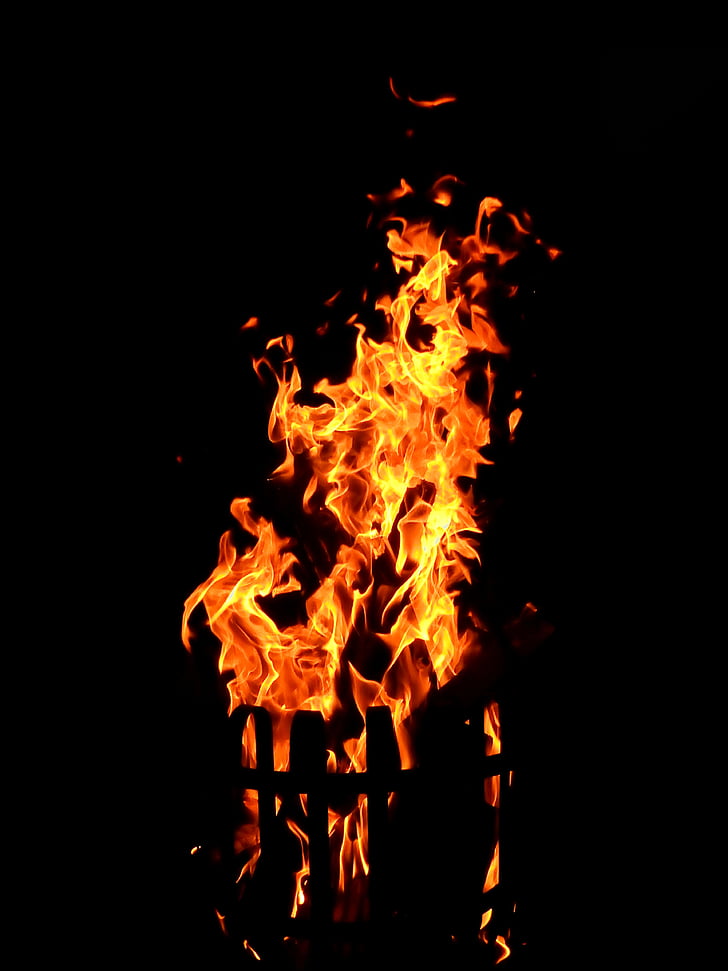 foc, flacără, arde, lemn foc, fierbinte, brand, frumos