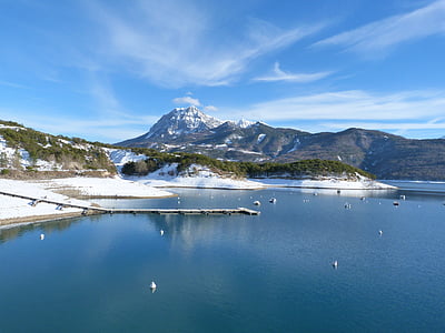 jazero, Príroda, Alpy, Mountain, sneh, Príroda, pokojný