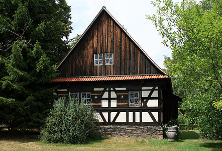 farmhouse, truss, fachwerkhaus, home, farm, rustic, historically