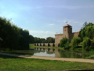 slottet, høst, natur, Lake, Park, Gyula castle, Gyula