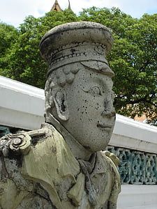 Bankokas, miesto centro, malonu matyti šventykloje, statula, Architektūra
