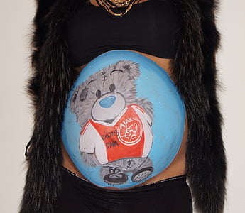 bellypaint, belly painting, pregnant, baby, boy, football, ajax