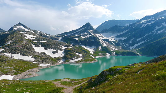 Lago, bergsee, natureza, paisagem, paisagem alpina, weißsee salzburg