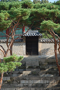 Changdeokgung, Palacio, jardín, paisaje, Corea del sur, primavera, naturaleza
