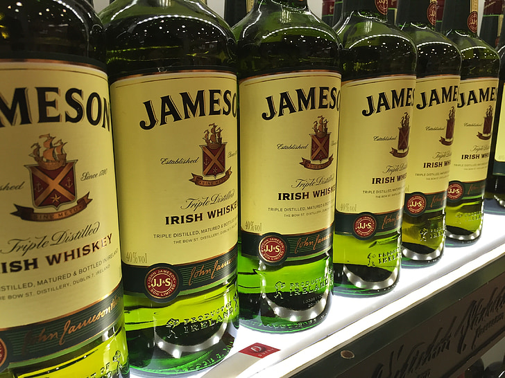 Jameson, dzēriens, alkoholiskie dzērieni, pudele, Bārs, spirta, dzēriens