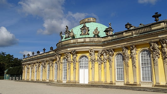 Potsdam, pils, interesantas vietas, vēsturiski, ēka, Vācija, sanssouci