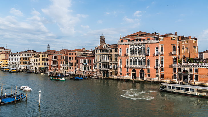 Wenecja, Włochy, odkryty, sceniczny, Architektura, Grand canal, Europy